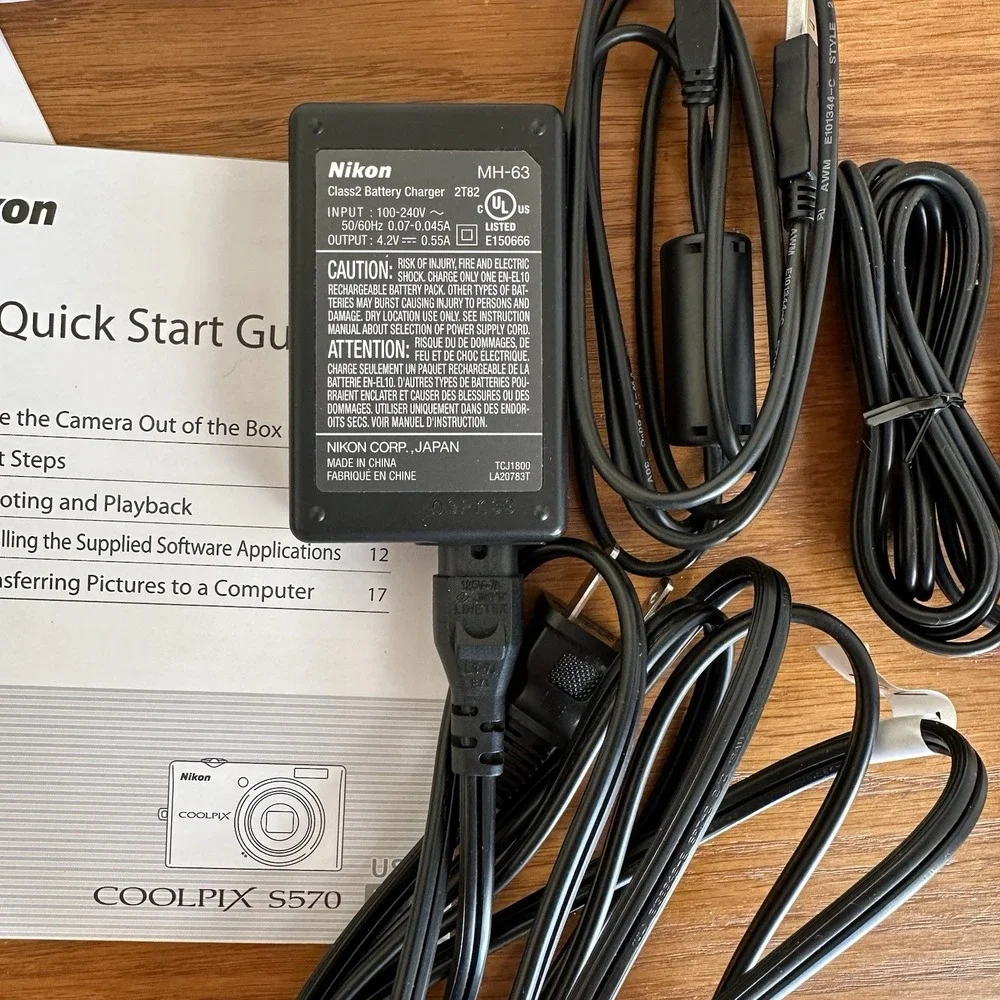 MH-63 OEM Battery Charger NIKON Coolpix S570 And Other Cords Manual Software
